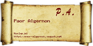 Paor Algernon névjegykártya